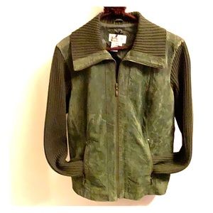 Leather & knit jacket